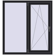 Вікна 1200x1300 мм REHAU Euro 60 BLACK_ULTI-MATT з двох сторін