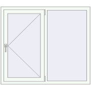REHAU Euro 60 1325x1150 мм Білий (RAL 9016) з двох сторін