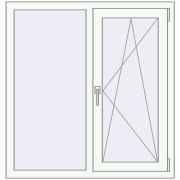 REHAU Euro 70 1050x1100 мм Білий (RAL 9016) з двох сторін