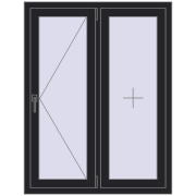 REHAU Euro 60 1000x1300 мм BLACK_ULTI-MATT з двох сторін