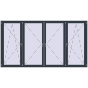 Вікна 2748x1500 мм REHAU Euro 60 ANTHRACITE_GREY_STRUKTURAL з двох сторін