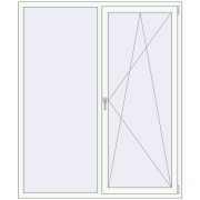 REHAU Euro 70 1560x1870 мм Білий (RAL 9016) з двох сторін