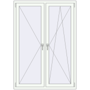 REHAU Euro 70 1200x1700 мм Білий (RAL 9016) з двох сторін