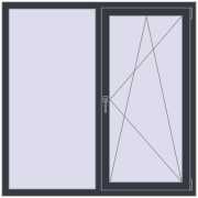 REHAU SYNEGO MD 1360x1380 мм ANTHRACITE_GREY_STRUKTURAL з двох сторін