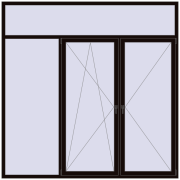 REHAU Euro 70 2500x2500 мм BLACK_BROWN з двох сторін