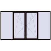 Вікна 3700x2100 мм REHAU Euro 70 BLACK_BROWN з двох сторін Вікна 3700x2100 мм REHAU Euro 70 BLACK_BROWN з двох сторін