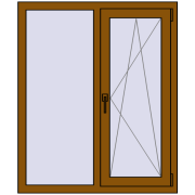 Вікна 1000x1200 мм REHAU Euro 70 GOLDEN OAK з двох сторін