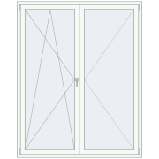 REHAU Euro 70 1600x2000 мм Білий (RAL 9016) з двох сторін