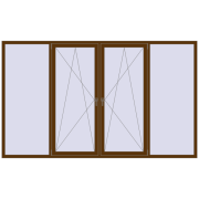 Вікна 3000x1800 мм REHAU Euro 60 WALNUT з двох сторін