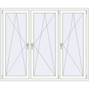 Вікна 1800x1500 мм REHAU SYNEGO MD Білий (RAL 9016) з двох сторін