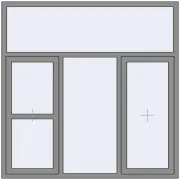 Вікна 1800x1800 мм Altest Pony 375 RAL 9007 Grey aluminium з двох сторін