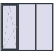 REHAU Brillant-Design 2100x1900 мм ANTHRACITE_GREY_STRUKTURAL з двох сторін