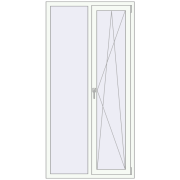 REHAU Euro 70 1000x2000 мм Білий (RAL 9016) з двох сторін REHAU Euro 70 1000x2000 мм Білий (RAL 9016) з двох сторін