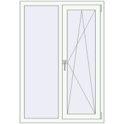 Вікна 970x1400 мм REHAU Euro 70 Білий (RAL 9016) з двох сторін