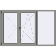 Altest Pony 375 1800x1200 мм RAL 9007 Grey aluminium з двох сторін