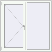 REHAU Euro 60 1300x1300 мм Білий (RAL 9016) з двох сторін