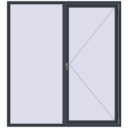 REHAU SYNEGO MD 1800x1980 мм ANTHRACITE_GREY_STRUKTURAL з двох сторін