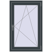 Вікна 715x1110 мм Altest Pony 375 RAL 7016 Anthracite grey з двох сторін
