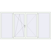 REHAU SYNEGO MD 2400x1300 мм Білий (RAL 9016) з двох сторін