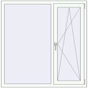 REHAU Brillant-Design 1340x1350 мм Білий (RAL 9016) з двох сторін