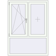 REHAU Brillant-Design 1100x1500 мм Білий (RAL 9016) з двох сторін
