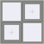 Altest Pony 375 1200x1200 мм RAL 9007 Grey aluminium з двох сторін Altest Pony 375 1200x1200 мм RAL 9007 Grey aluminium з двох сторін