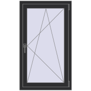 REHAU Euro 70 700x1200 мм ANTHRACITE_GREY_GLATT з двох сторін