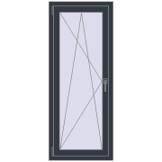 REHAU Euro 60 600x1450 мм ANTHRACITE_GREY_STRUKTURAL з двох сторін