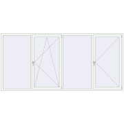 REHAU Euro 70 3400x1600 мм Білий (RAL 9016) з двох сторін