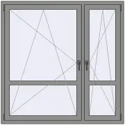 Вікна 1500x1500 мм Altest Pony 375 RAL 9007 Grey aluminium з двох сторін