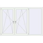 Вікна 2100x1400 мм REHAU Euro 70 Білий (RAL 9016) з двох сторін