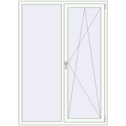 REHAU Euro 60 1380x1930 мм Білий (RAL 9016) з двох сторін