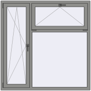 Вікна 1500x1500 мм Altest Pony 375 RAL 9007 Grey aluminium з двох сторін