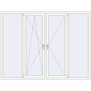 REHAU Euro 70 2300x1750 мм Білий (RAL 9016) з двох сторін REHAU Euro 70 2300x1750 мм Білий (RAL 9016) з двох сторін
