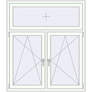 REHAU Euro 70 1300x1499 мм Білий (RAL 9016) з двох сторін