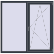 REHAU Euro 70 1470x1450 мм ANTHRACITE_GREY_STRUKTURAL з двох сторін