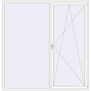 REHAU Euro 70 2250x2330 мм Білий (RAL 9016) з двох сторін REHAU Euro 70 2250x2330 мм Білий (RAL 9016) з двох сторін