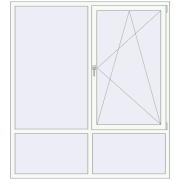 Вікна 1800x2000 мм REHAU Euro 70 Білий (RAL 9016) з двох сторін