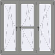 Altest Pony 375 1500x1500 мм RAL 9007 Grey aluminium з двох сторін Altest Pony 375 1500x1500 мм RAL 9007 Grey aluminium з двох сторін