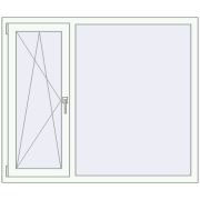 REHAU Euro 60 1400x1180 мм Білий (RAL 9016) з двох сторін