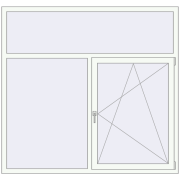 Вікна 1800x1700 мм Altest Pony 375 RAL 9017 Traffic black ззовні