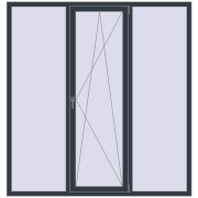 REHAU Euro 60 1900x2000 мм ANTHRACITE_GREY_STRUKTURAL з двох сторін
