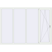 REHAU Euro 70 2500x1800 мм Білий (RAL 9016) з двох сторін