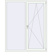 REHAU Euro 70 1500x1840 мм Білий (RAL 9016) з двох сторін REHAU Euro 70 1500x1840 мм Білий (RAL 9016) з двох сторін
