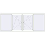 REHAU Euro 60 3500x1400 мм Білий (RAL 9016) з двох сторін REHAU Euro 60 3500x1400 мм Білий (RAL 9016) з двох сторін