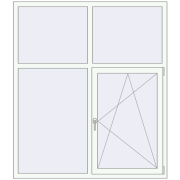 REHAU Euro 70 1560x1790 мм Білий (RAL 9016) з двох сторін REHAU Euro 70 1560x1790 мм Білий (RAL 9016) з двох сторін
