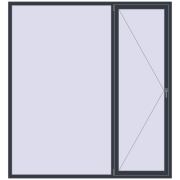REHAU Euro 70 2170x2340 мм ANTHRACITE_GREY_STRUKTURAL з двох сторін
