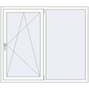 REHAU Euro 60 1450x1300 мм Білий (RAL 9016) з двох сторін