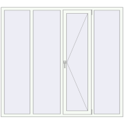 Вікна 2000x1800 мм Altest Pony 375 RAL 9016 Traffic white з двох сторін