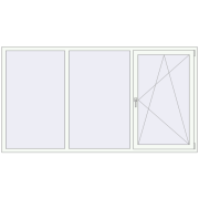 REHAU Euro 60 2500x1350 мм Білий (RAL 9016) з двох сторін